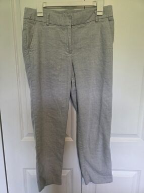 LOFT Light Gray Straight-Leg Dress Pants